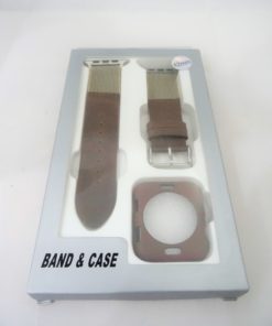 Ensemble Bracelet  Marron et Étui Protection pour Apple Watch