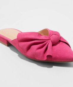 Pantoufles Mules Papillon-noeud Bout Pointu