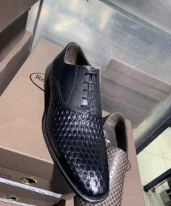 Chaussure de Luxe Motif Croco Noir  REFERDINANDO