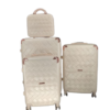 Lot de 4 Valises couleur Beige en motif paille